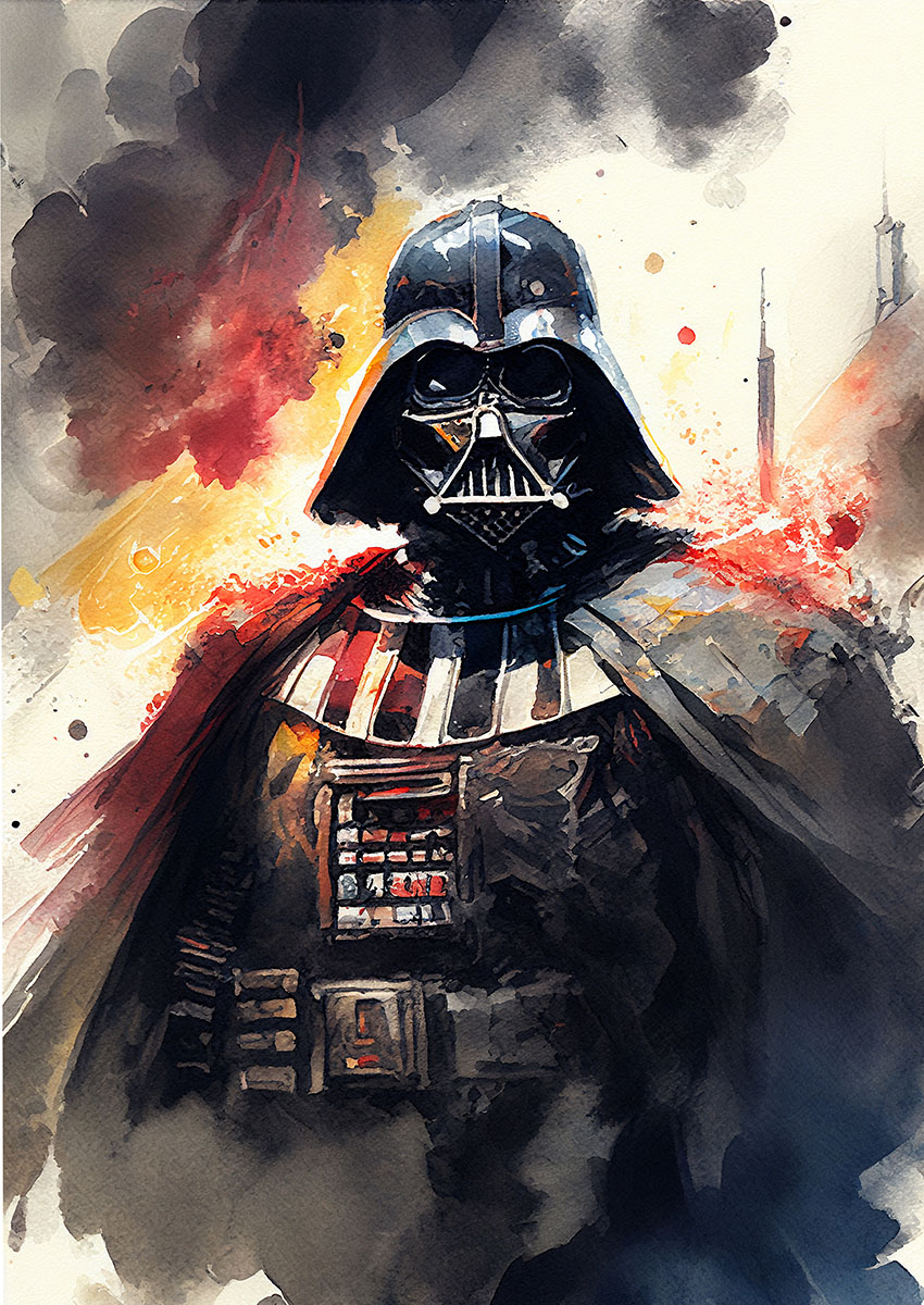 Dramatic Artwork of Darth Vader Canvas Print & Poster Wall Art - AI PRINT LAB